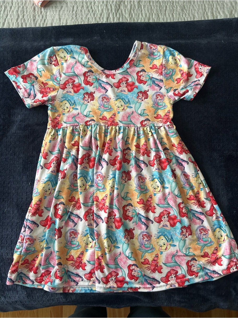 Girls' Ariel Print Short Sleeve Dress - Multicolor size 3/4T